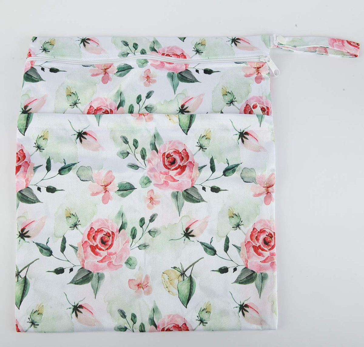 Wet Dry Bag Baby Cloth Diaper Nappy Insert Reusable Washable (Pink Flowers)