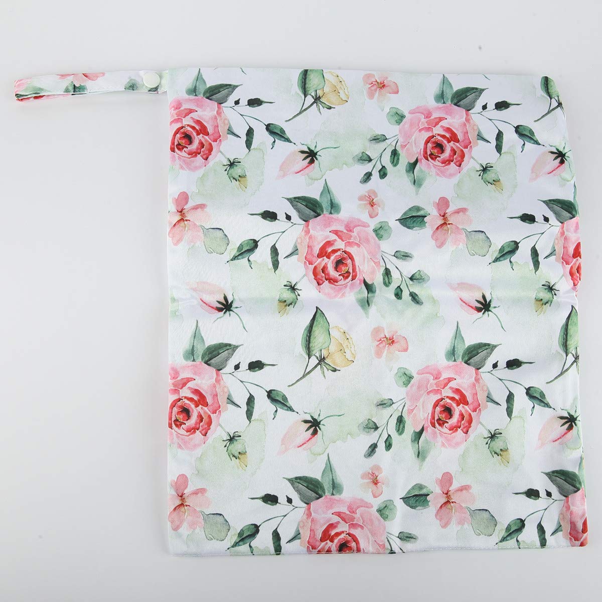Wet Dry Bag Baby Cloth Diaper Nappy Insert Reusable Washable (Pink Flowers)