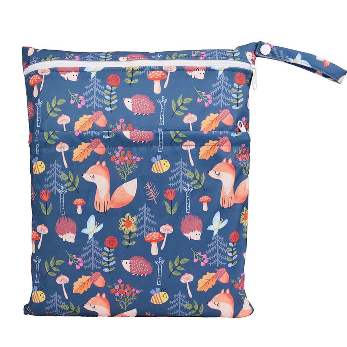 Wet Dry Bag Baby Cloth Diaper Nappy Insert Reusable Washable (Pink Flowers)