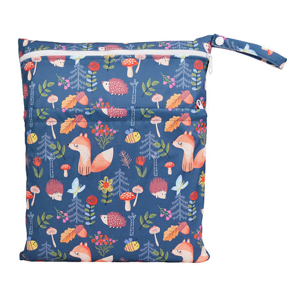 Wet Dry Bag Baby Cloth Diaper Nappy Insert Reusable Washable (Pink Flowers)