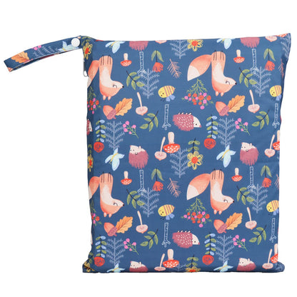 Wet Dry Bag Baby Cloth Diaper Nappy Insert Reusable Washable (Pink Flowers)