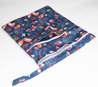 Wet Dry Bag Baby Cloth Diaper Nappy Insert Reusable Washable (Pink Flowers)