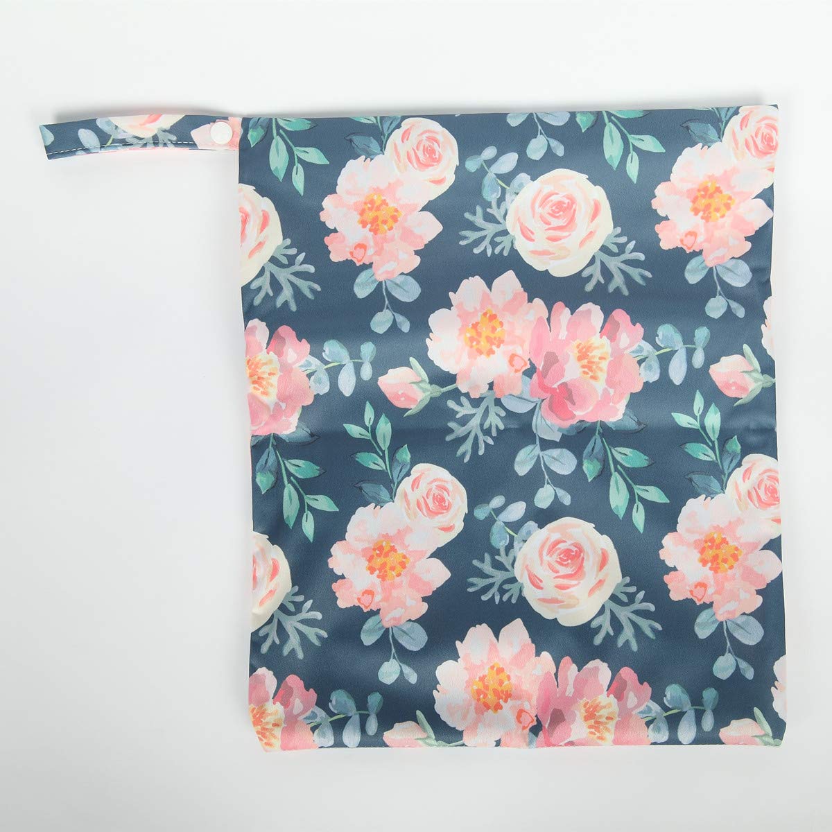 Wet Dry Bag Baby Cloth Diaper Nappy Insert Reusable Washable (Pink Flowers)