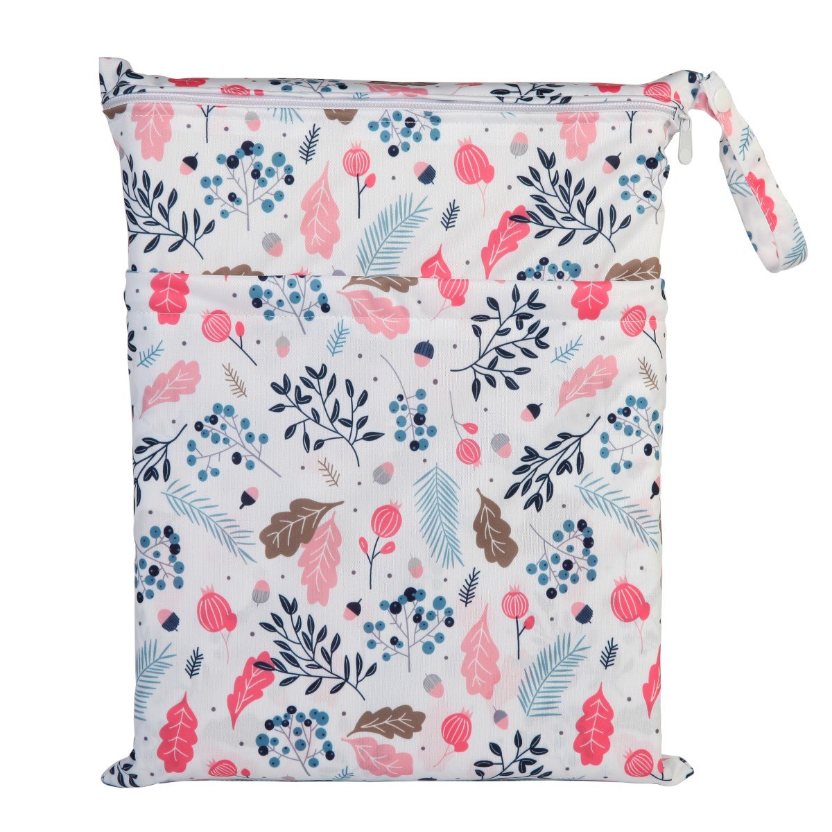 Wet Dry Bag Baby Cloth Diaper Nappy Insert Reusable Washable (Pink Flowers)