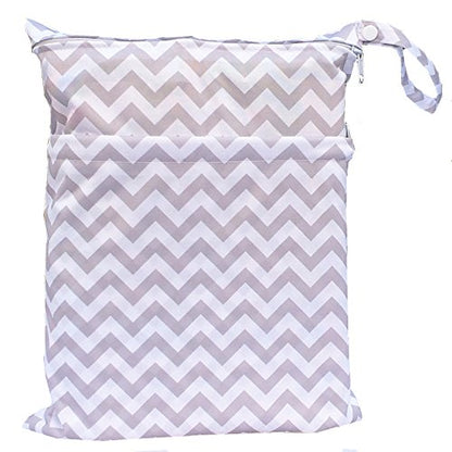 Wet Dry Bag Baby Cloth Diaper Nappy Insert Reusable Washable (Pink Flowers)