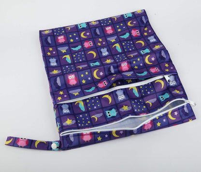 Wet Dry Bag Baby Cloth Diaper Nappy Insert Reusable Washable (Pink Flowers)