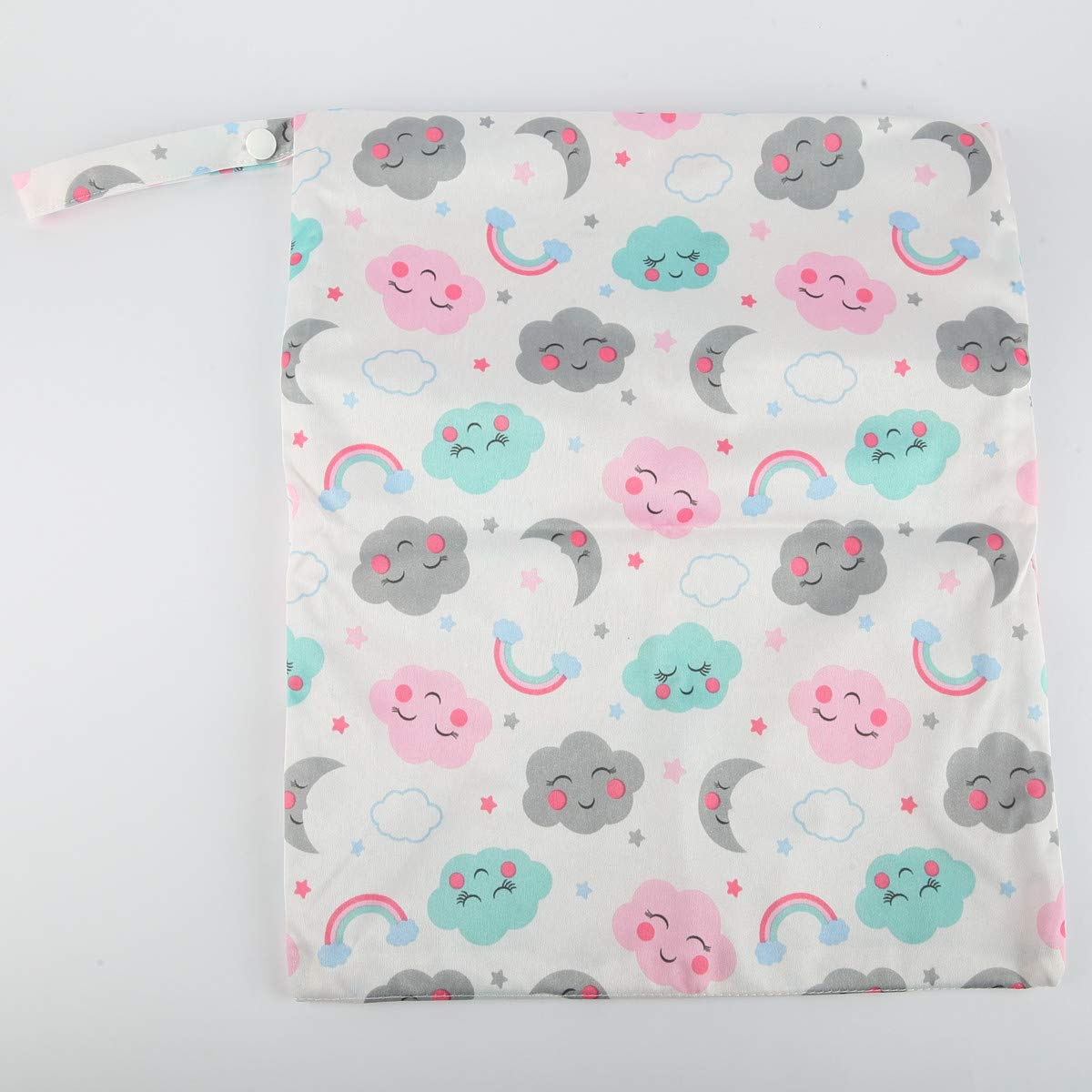 Wet Dry Bag Baby Cloth Diaper Nappy Insert Reusable Washable (Pink Flowers)