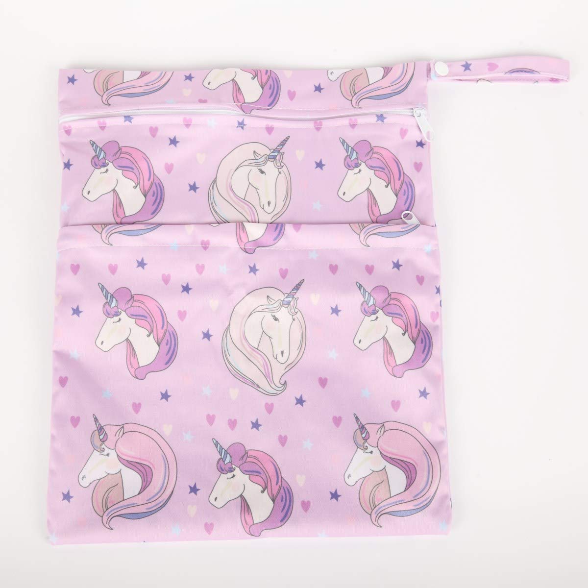 Wet Dry Bag Baby Cloth Diaper Nappy Insert Reusable Washable (Pink Flowers)
