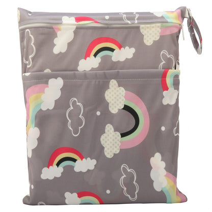 Wet Dry Bag Baby Cloth Diaper Nappy Insert Reusable Washable (Pink Flowers)