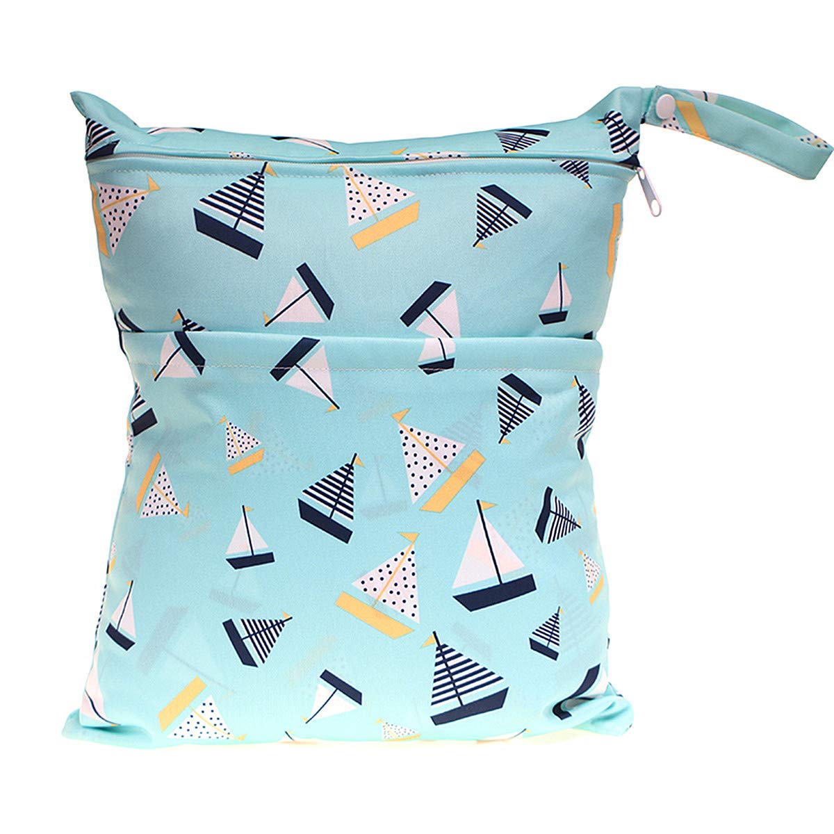 Wet Dry Bag Baby Cloth Diaper Nappy Insert Reusable Washable (Pink Flowers)