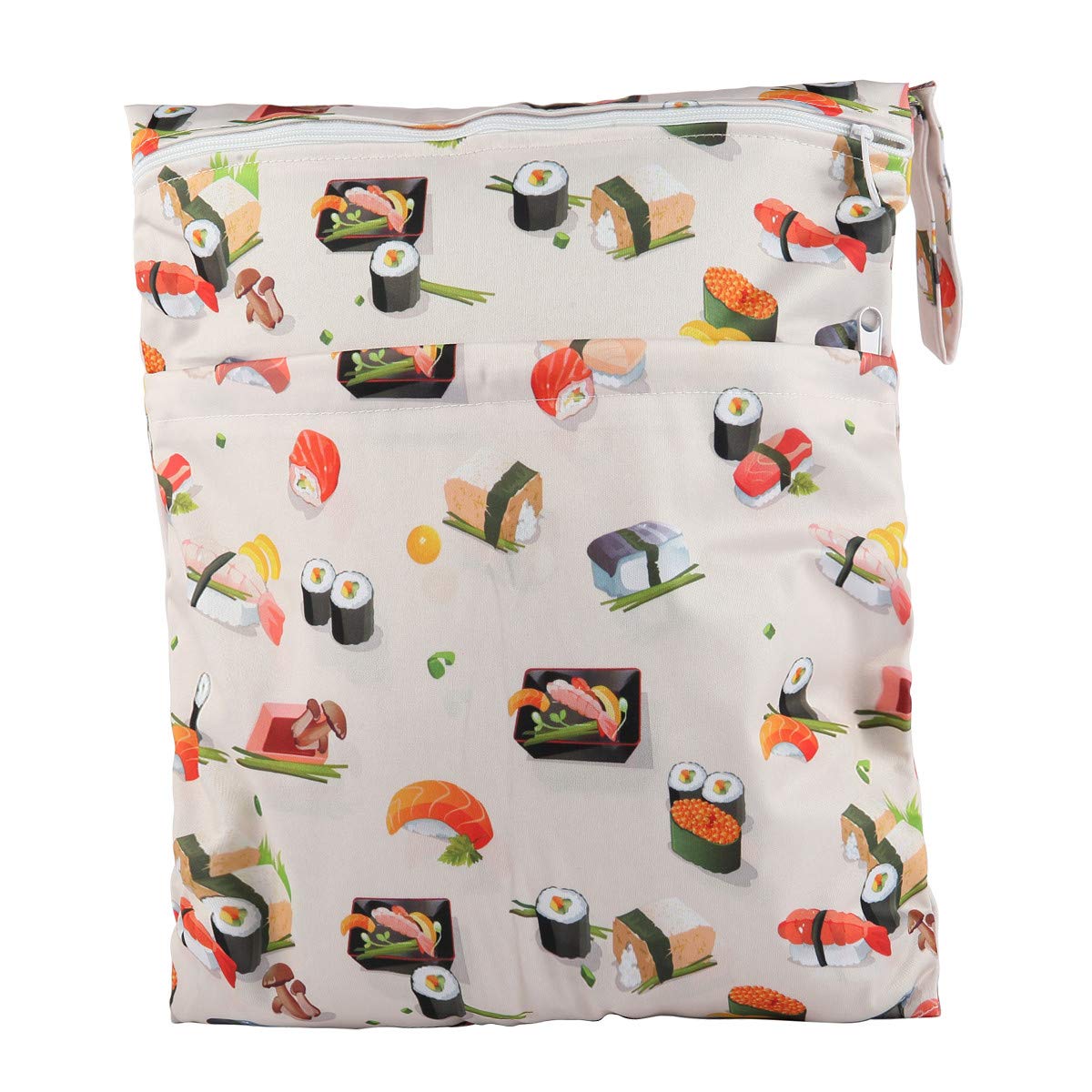 Wet Dry Bag Baby Cloth Diaper Nappy Insert Reusable Washable (Pink Flowers)