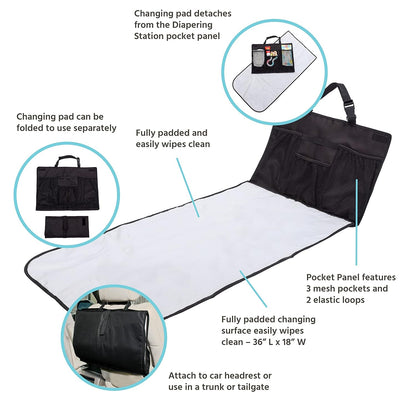 J.L. Childress Pockets 'N Pad Baby Diaper Changing Pad & Station for Car