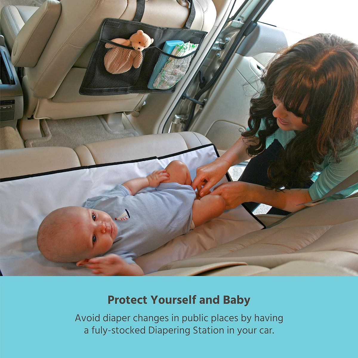 J.L. Childress Pockets 'N Pad Baby Diaper Changing Pad & Station for Car