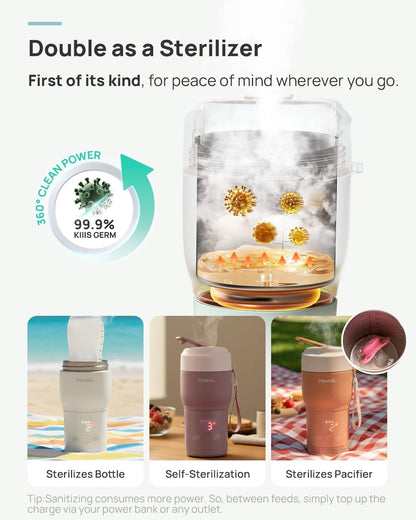 2X Faster Portable Baby Bottle Warmer Pro for Travel