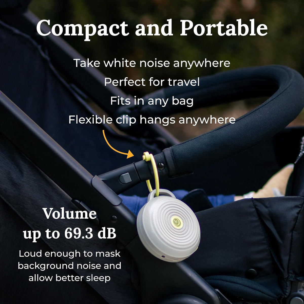 Hushh Portable White Noise Sound Machine for Baby - 2 Pack - 3 Natural Sounds with Volume Control, Compact Size, Noise Canceling for Sleep Aid, Office Privacy, & Meditation, Registry Gift