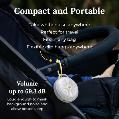 Hushh Portable White Noise Sound Machine for Baby - 2 Pack - 3 Natural Sounds with Volume Control, Compact Size, Noise Canceling for Sleep Aid, Office Privacy, & Meditation, Registry Gift