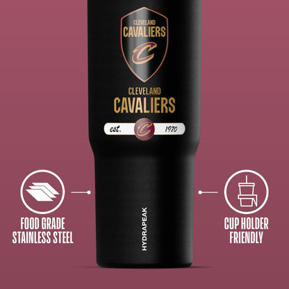 NBA Officially Licensed New York Knicks Nomad 32oz Insulated Stainless Steel Leakproof Travel Tumbler with Flexible Grip Handle, Straw Lid & Cupholder Friendly