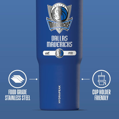 NBA Officially Licensed New York Knicks Nomad 32oz Insulated Stainless Steel Leakproof Travel Tumbler with Flexible Grip Handle, Straw Lid & Cupholder Friendly
