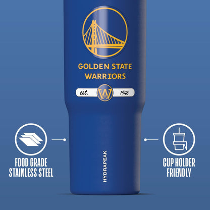 NBA Officially Licensed New York Knicks Nomad 32oz Insulated Stainless Steel Leakproof Travel Tumbler with Flexible Grip Handle, Straw Lid & Cupholder Friendly
