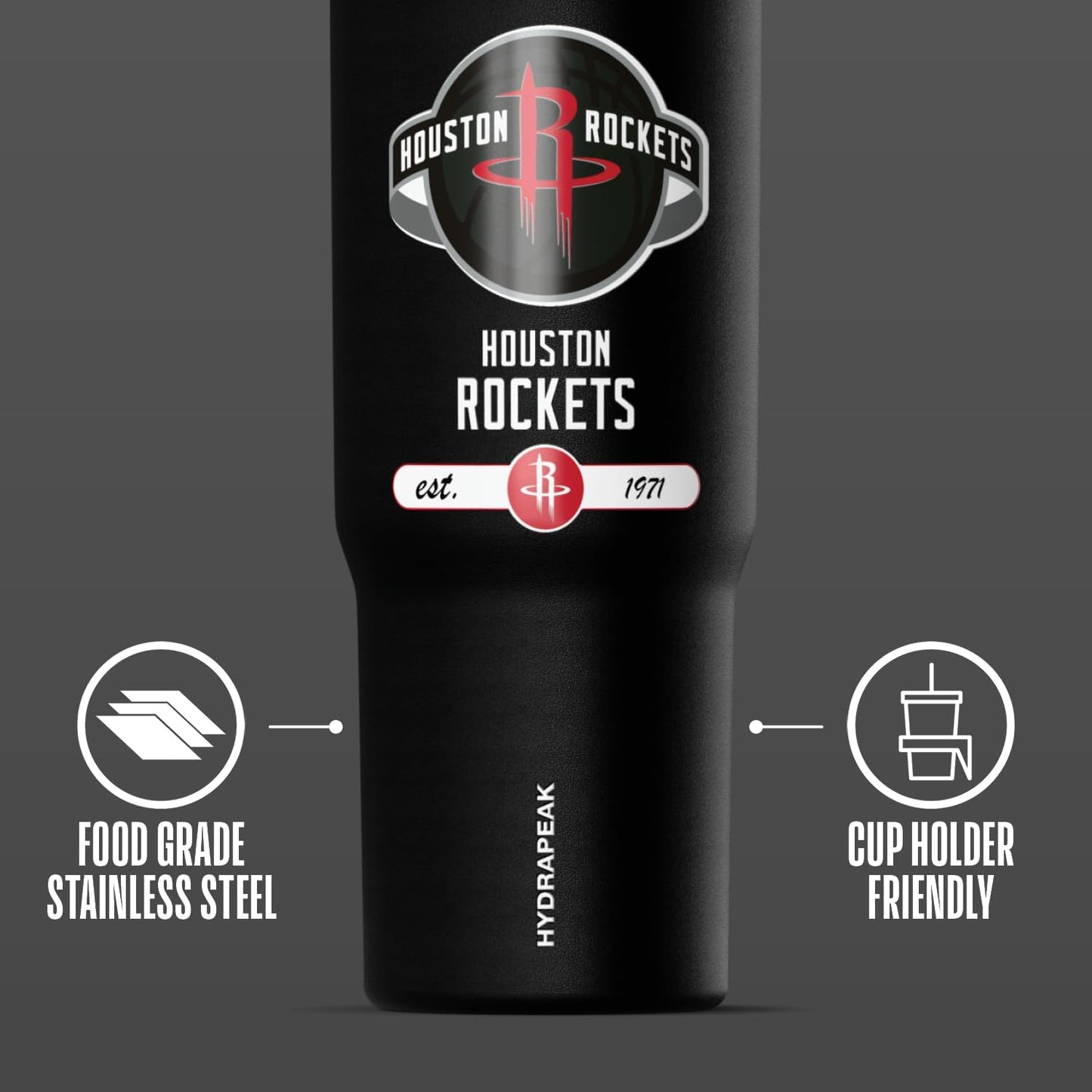 NBA Officially Licensed New York Knicks Nomad 32oz Insulated Stainless Steel Leakproof Travel Tumbler with Flexible Grip Handle, Straw Lid & Cupholder Friendly
