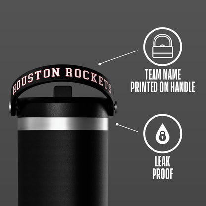 NBA Officially Licensed New York Knicks Nomad 32oz Insulated Stainless Steel Leakproof Travel Tumbler with Flexible Grip Handle, Straw Lid & Cupholder Friendly