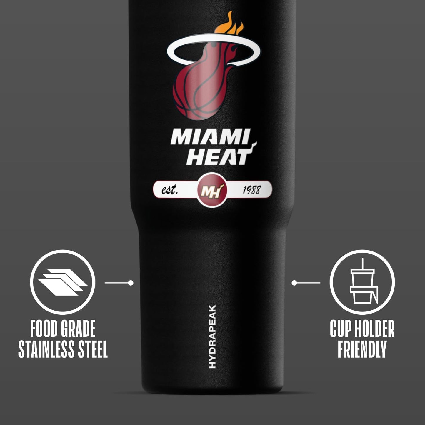 NBA Officially Licensed New York Knicks Nomad 32oz Insulated Stainless Steel Leakproof Travel Tumbler with Flexible Grip Handle, Straw Lid & Cupholder Friendly