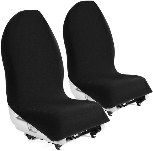 Car Seat Towel Cover for Post Gym Workout, Running, Swimming, and Hiking, 2 Pack Universal Fit Anti-Slip Waterproof Sweating Bucket Seat Protector for Cars, SUVs and Trucks, Black