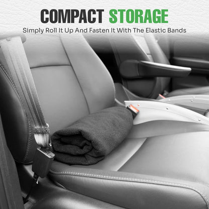 Car Seat Towel Cover for Post Gym Workout, Running, Swimming, and Hiking, 2 Pack Universal Fit Anti-Slip Waterproof Sweating Bucket Seat Protector for Cars, SUVs and Trucks, Black