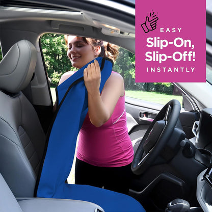 Car Seat Towel Cover for Post Gym Workout, Running, Swimming, and Hiking, 2 Pack Universal Fit Anti-Slip Waterproof Sweating Bucket Seat Protector for Cars, SUVs and Trucks, Black