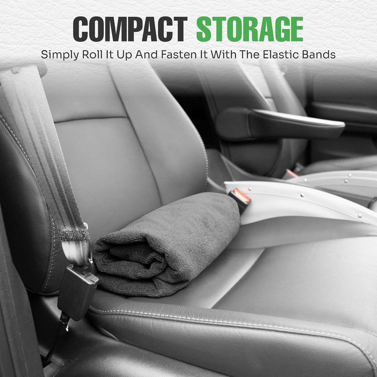 Car Seat Towel Cover for Post Gym Workout, Running, Swimming, and Hiking, 2 Pack Universal Fit Anti-Slip Waterproof Sweating Bucket Seat Protector for Cars, SUVs and Trucks, Black