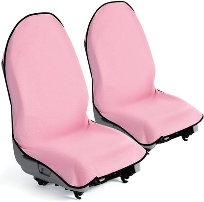 Car Seat Towel Cover for Post Gym Workout, Running, Swimming, and Hiking, 2 Pack Universal Fit Anti-Slip Waterproof Sweating Bucket Seat Protector for Cars, SUVs and Trucks, Black
