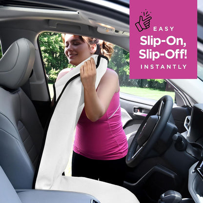 Car Seat Towel Cover for Post Gym Workout, Running, Swimming, and Hiking, 2 Pack Universal Fit Anti-Slip Waterproof Sweating Bucket Seat Protector for Cars, SUVs and Trucks, Black