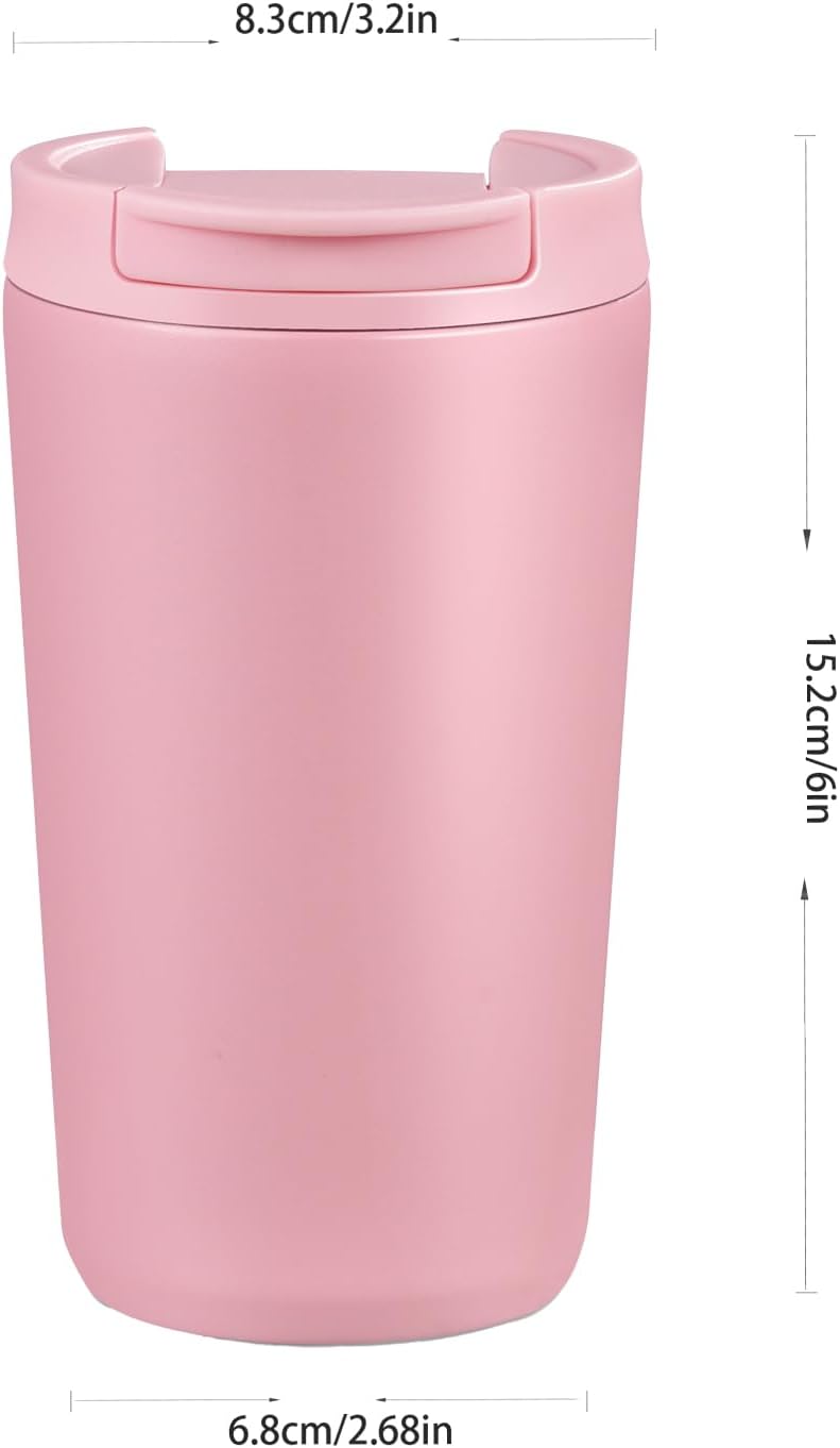 12 oz Travel Coffee Mug Insulated Coffee Cups with Leakproof Flip Lids Stainless Steel Double Wall Thermal Tumbler Reusable Hot Cold Cup for Travel Work Daily Use (Black, 12ounces)