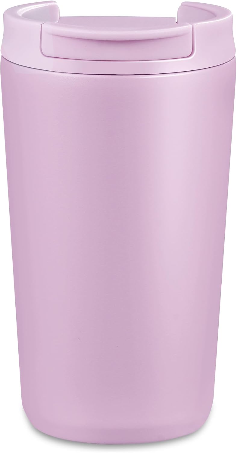 12 oz Travel Coffee Mug Insulated Coffee Cups with Leakproof Flip Lids Stainless Steel Double Wall Thermal Tumbler Reusable Hot Cold Cup for Travel Work Daily Use (Black, 12ounces)