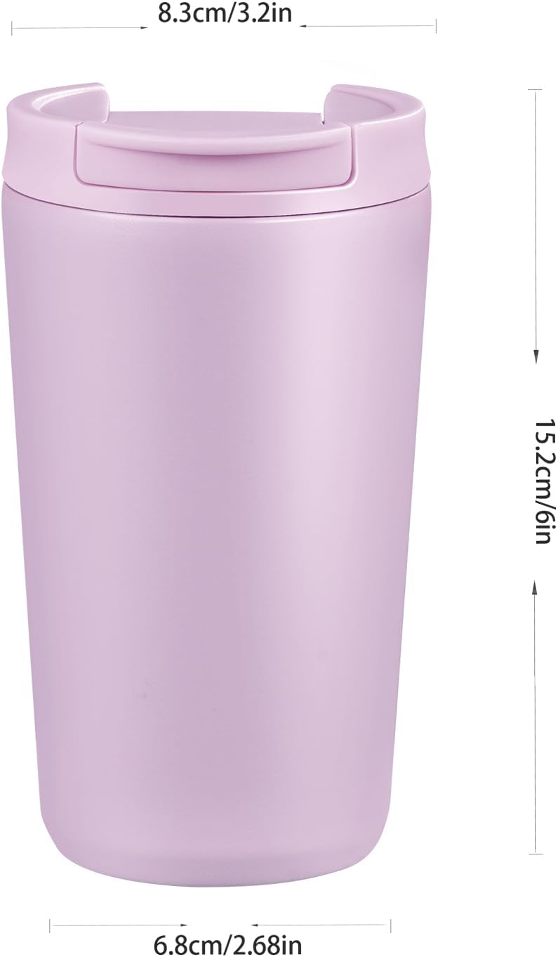 12 oz Travel Coffee Mug Insulated Coffee Cups with Leakproof Flip Lids Stainless Steel Double Wall Thermal Tumbler Reusable Hot Cold Cup for Travel Work Daily Use (Black, 12ounces)