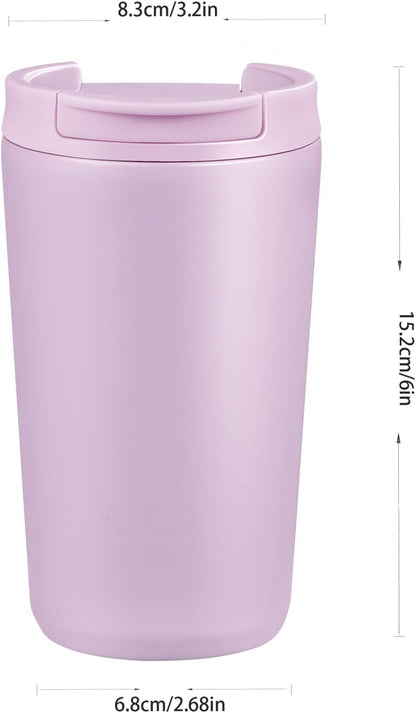12 oz Travel Coffee Mug Insulated Coffee Cups with Leakproof Flip Lids Stainless Steel Double Wall Thermal Tumbler Reusable Hot Cold Cup for Travel Work Daily Use (Black, 12ounces)