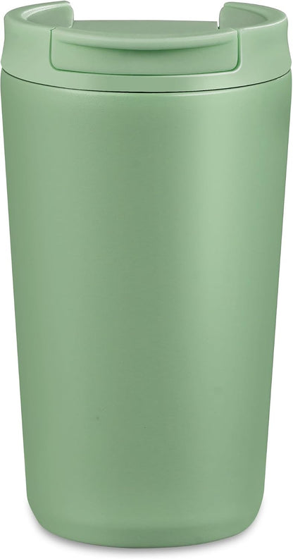12 oz Travel Coffee Mug Insulated Coffee Cups with Leakproof Flip Lids Stainless Steel Double Wall Thermal Tumbler Reusable Hot Cold Cup for Travel Work Daily Use (Black, 12ounces)