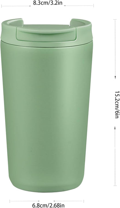 12 oz Travel Coffee Mug Insulated Coffee Cups with Leakproof Flip Lids Stainless Steel Double Wall Thermal Tumbler Reusable Hot Cold Cup for Travel Work Daily Use (Black, 12ounces)