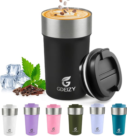 17oz Insulated Travel Coffee Mug, Stainless Steel Cup with Leakproof Lid | 304 Double Wall Vacuum Steel, Long Heat & Cold Retention, 360° Leakproof, BPA-Free Reusable Tumbler, Fits Car Cup Holders