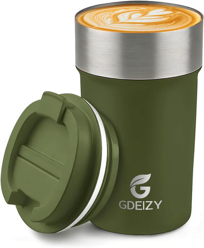 17oz Insulated Travel Coffee Mug, Stainless Steel Cup with Leakproof Lid | 304 Double Wall Vacuum Steel, Long Heat & Cold Retention, 360° Leakproof, BPA-Free Reusable Tumbler, Fits Car Cup Holders