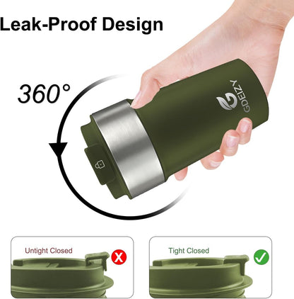 17oz Insulated Travel Coffee Mug, Stainless Steel Cup with Leakproof Lid | 304 Double Wall Vacuum Steel, Long Heat & Cold Retention, 360° Leakproof, BPA-Free Reusable Tumbler, Fits Car Cup Holders