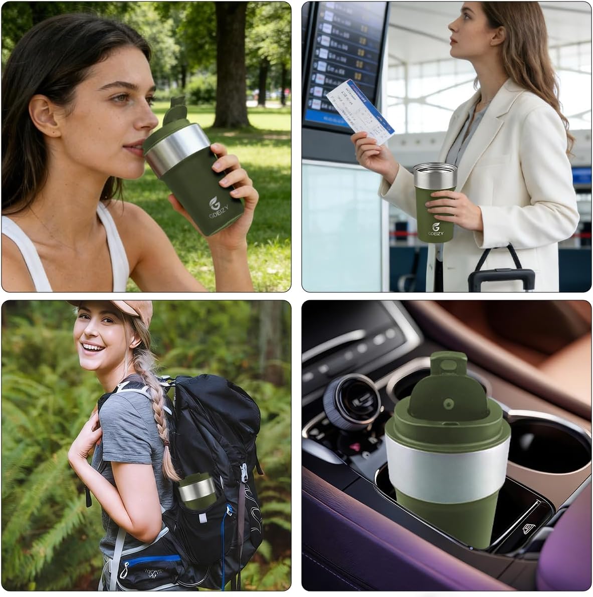 17oz Insulated Travel Coffee Mug, Stainless Steel Cup with Leakproof Lid | 304 Double Wall Vacuum Steel, Long Heat & Cold Retention, 360° Leakproof, BPA-Free Reusable Tumbler, Fits Car Cup Holders