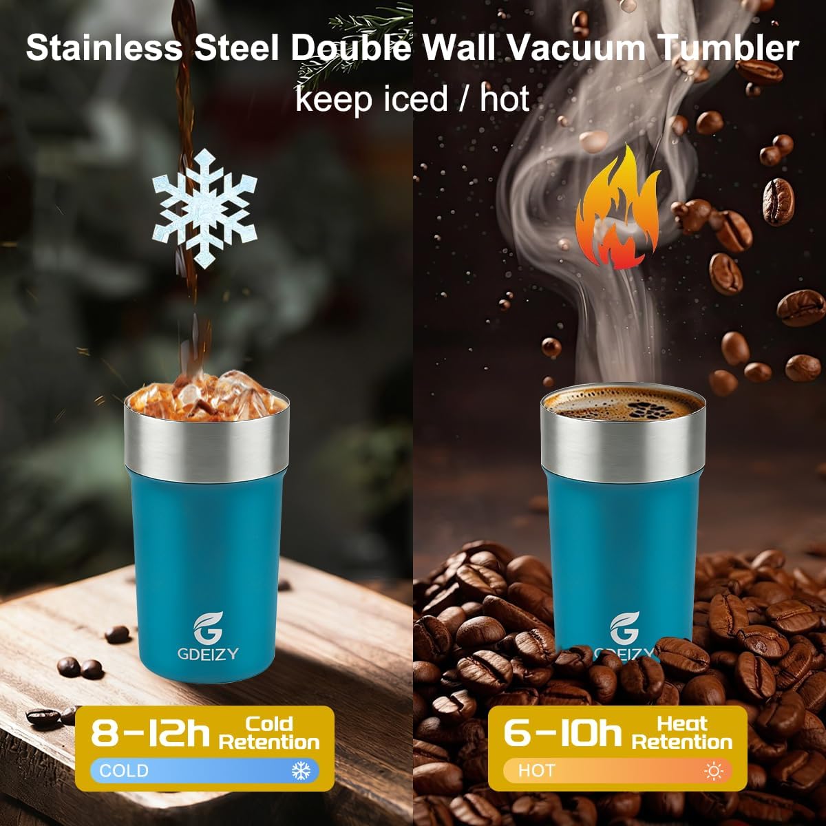 17oz Insulated Travel Coffee Mug, Stainless Steel Cup with Leakproof Lid | 304 Double Wall Vacuum Steel, Long Heat & Cold Retention, 360° Leakproof, BPA-Free Reusable Tumbler, Fits Car Cup Holders