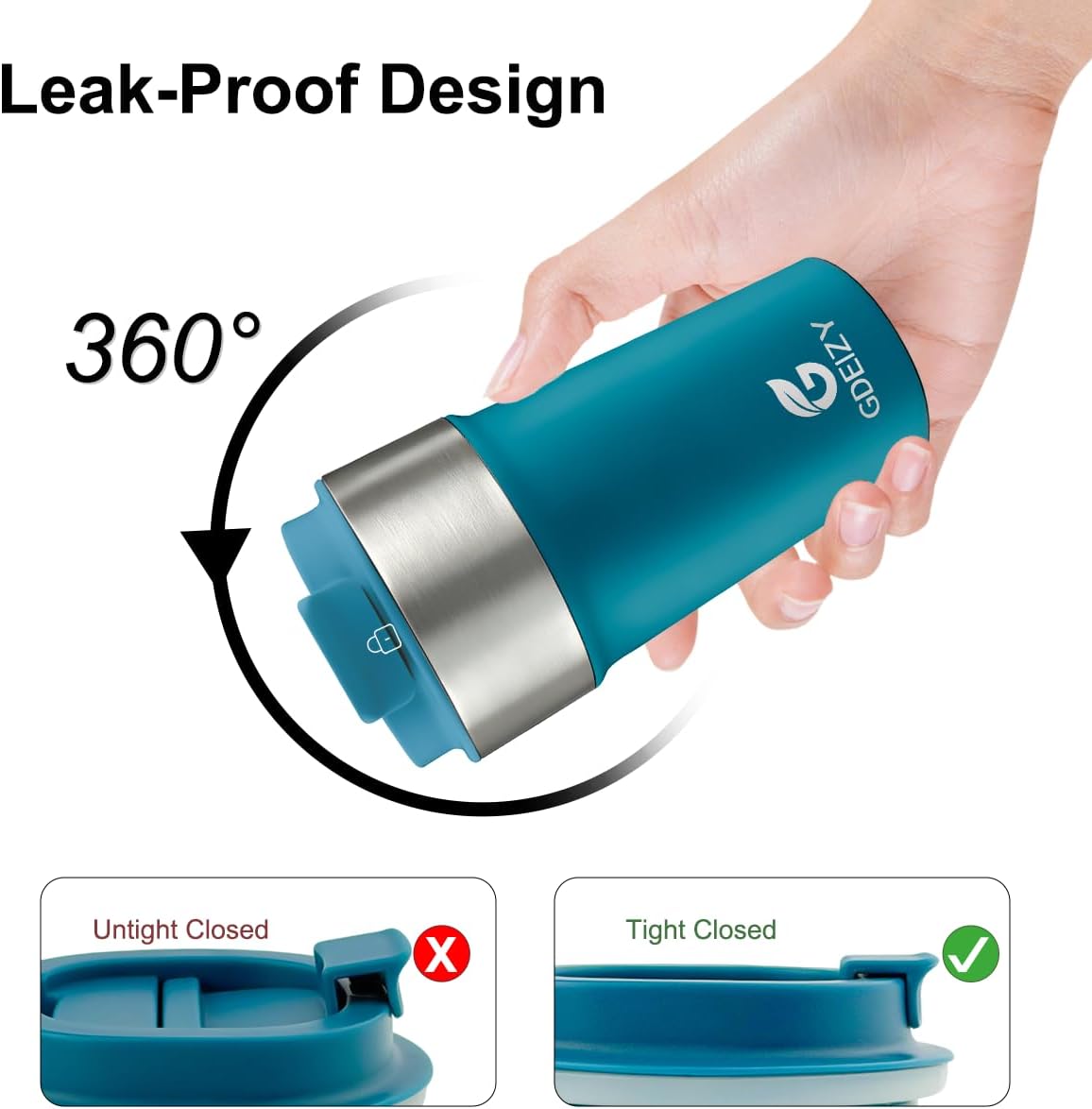 17oz Insulated Travel Coffee Mug, Stainless Steel Cup with Leakproof Lid | 304 Double Wall Vacuum Steel, Long Heat & Cold Retention, 360° Leakproof, BPA-Free Reusable Tumbler, Fits Car Cup Holders
