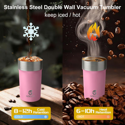 17oz Insulated Travel Coffee Mug, Stainless Steel Cup with Leakproof Lid | 304 Double Wall Vacuum Steel, Long Heat & Cold Retention, 360° Leakproof, BPA-Free Reusable Tumbler, Fits Car Cup Holders