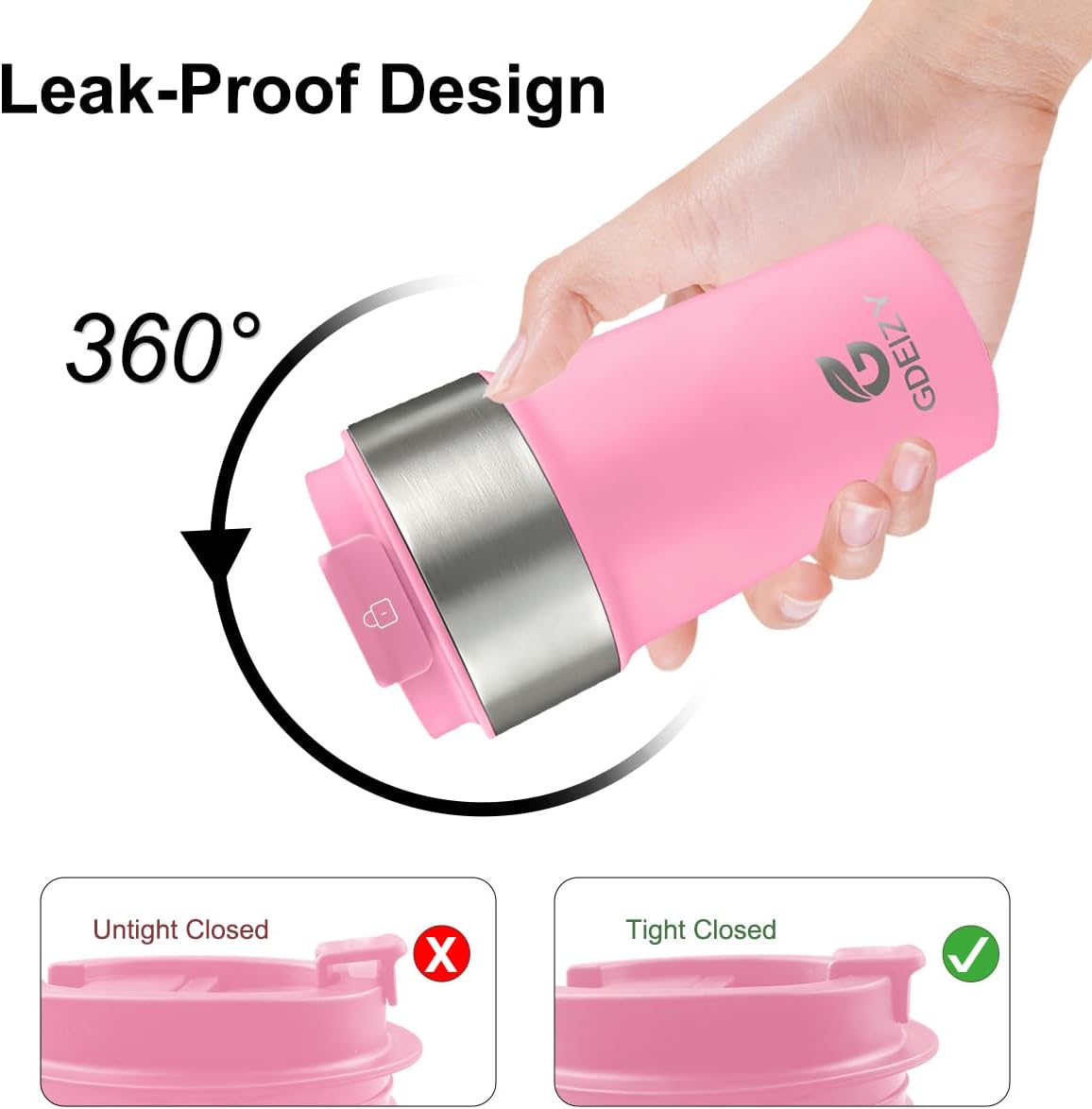 17oz Insulated Travel Coffee Mug, Stainless Steel Cup with Leakproof Lid | 304 Double Wall Vacuum Steel, Long Heat & Cold Retention, 360° Leakproof, BPA-Free Reusable Tumbler, Fits Car Cup Holders