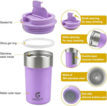 17oz Insulated Travel Coffee Mug, Stainless Steel Cup with Leakproof Lid | 304 Double Wall Vacuum Steel, Long Heat & Cold Retention, 360° Leakproof, BPA-Free Reusable Tumbler, Fits Car Cup Holders