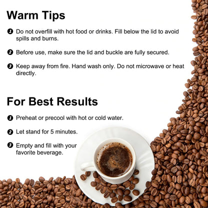 17oz Insulated Travel Coffee Mug, Stainless Steel Cup with Leakproof Lid | 304 Double Wall Vacuum Steel, Long Heat & Cold Retention, 360° Leakproof, BPA-Free Reusable Tumbler, Fits Car Cup Holders