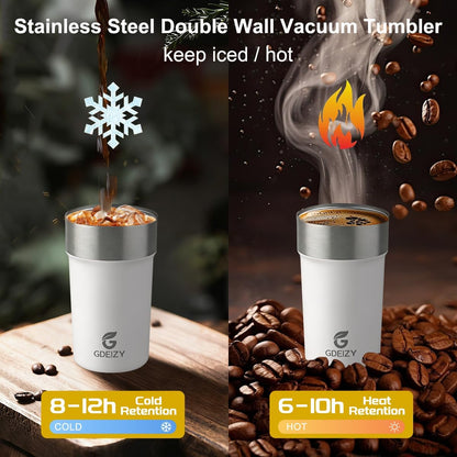 17oz Insulated Travel Coffee Mug, Stainless Steel Cup with Leakproof Lid | 304 Double Wall Vacuum Steel, Long Heat & Cold Retention, 360° Leakproof, BPA-Free Reusable Tumbler, Fits Car Cup Holders
