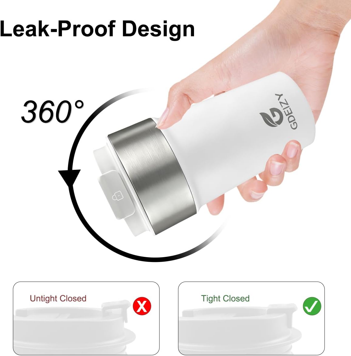 17oz Insulated Travel Coffee Mug, Stainless Steel Cup with Leakproof Lid | 304 Double Wall Vacuum Steel, Long Heat & Cold Retention, 360° Leakproof, BPA-Free Reusable Tumbler, Fits Car Cup Holders